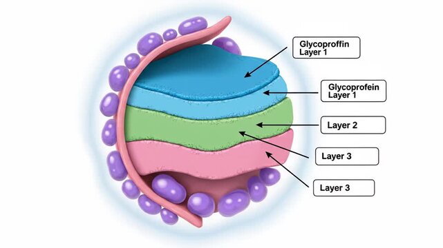 Microscopic View of Oocyte Zona Pellucida Layers and Corona Radiata