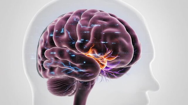 3D Animation of Human Brain Highlighting Amygdala Nuclear Complex