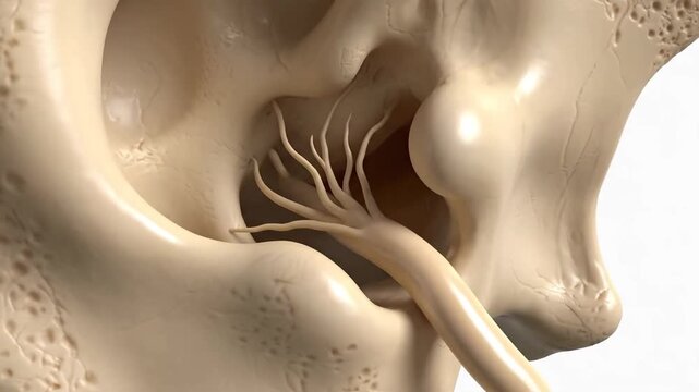 Anatomical illustration of the stylomastoid foramen and facial nerve exit