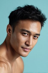 Obraz premium Fresh and Natural Beauty Photography of a Southeast Asian Male 