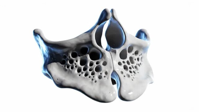 3D Animation of Human Cribriform Plate of Ethmoid Bone with Olfactory Foramina