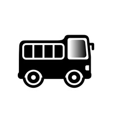 Black and White Bus Illustration