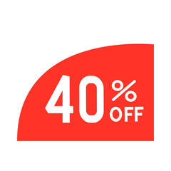 40 percent off sale tag.