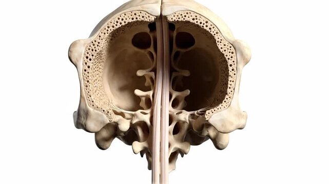 Detailed anatomical model of the human foramen magnum and occipital bone