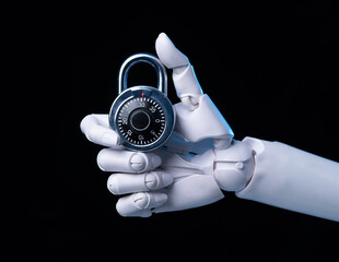 Cyber Security in the Dark: Robotic Arm Holding Combination Lock as a Digital Symbol