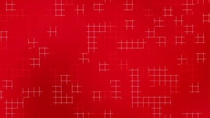 Striking neon red backdrop featuring abstract glowing grid lines creating a futuristic tech feel suitable for global events modern visuals and digital artworks