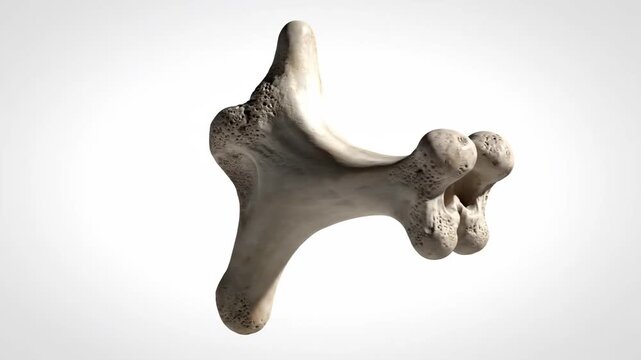 3D rendering of a human incus bone, showing anvil shape and short process