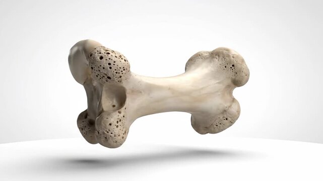 Anatomical 3D rendering of the human lunate carpal bone with characteristic crescent shape