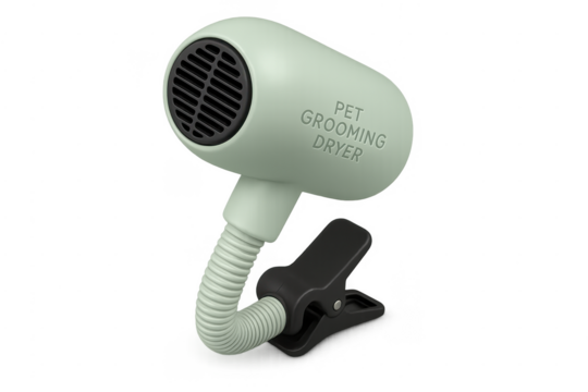 Pet grooming dryer with flexible clip transparent background