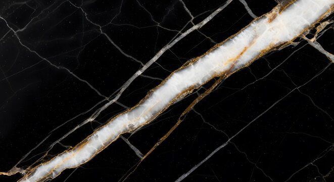 Black marble texture with white and gold veins elegant natural stone pattern luxurious background fo - Powered by Adobe