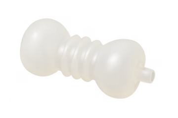 White translucent plastic squeeze bulb pump with nozzle