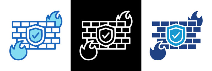 Obraz premium Firewall Protection triplestyle icon