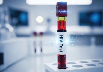 Banner design for hiv testing day on june 27 featuring red ribbon symbol and diverse hands illustration