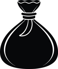 Money bag silhouette vector simple solid black