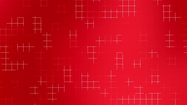 neon red background with glowing grid line shapes arranged in a modern tech inspired digital layout ideal for events global celebrations and creative designs