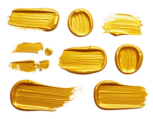 Golden brushstrokes. Rich, textured paint on black background