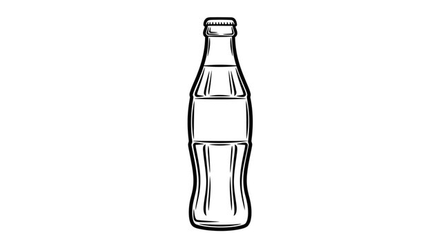 Minimalist Black Line-Art Beverage Bottle Silhouettes Vector Collection