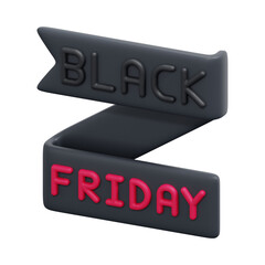 Black Friday Sale Ribbon Banner.