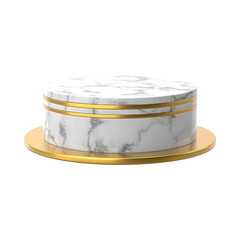 Elegant Marble Cake with Gold Stripes.