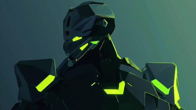 Cartoon Robotic Soldier Geometric Polygonal Videos