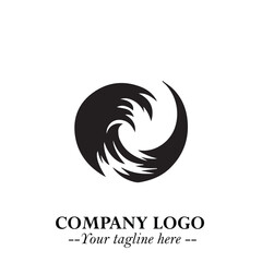 Elegant Black Wave Logo Symbol on a Clean White Background for Modern Minimalist Branding Design Art