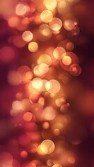 Fototapeta premium Frosted glass Christmas background with blurred warm lights and soft diffused glow creating clean central copyspace without text