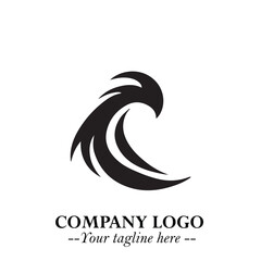 Elegant Black Wave Logo Symbol on a Clean White Background for Modern Minimalist Branding Design Art