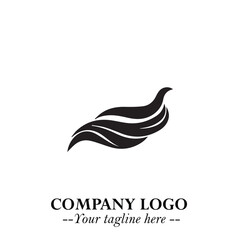 Elegant Black Wave Logo Symbol on a Clean White Background for Modern Minimalist Branding Design Art
