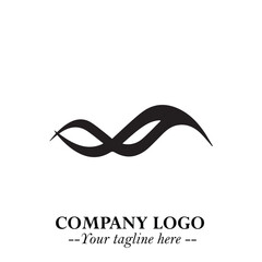 Elegant Black Wave Logo Symbol on a Clean White Background for Modern Minimalist Branding Design Art
