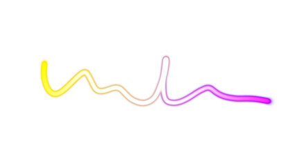 Abstract glowing neon light streak rays wavy retro shaped PNG overlay. Neon glowing multicolour gradient shape wave flow curved lines futuristic concept. Light leaks and beams overlay PNG 