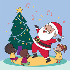 Fototapeta premium Christmas decorative Illustration design, Winter holiday illustration