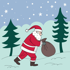 Christmas decorative Illustration design, Winter holiday illustration