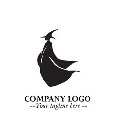 Mystical Black Witch Logo Symbol on White Background for Modern Magical Branding Design Effects