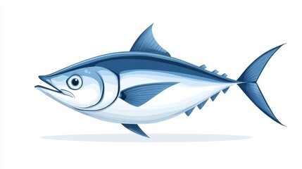 Obraz premium 11.Concept = Vector Illustration of Tuna Fish on Transparent Background