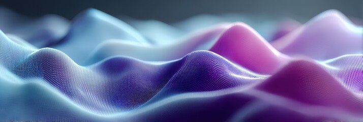 Obraz premium A visually striking abstract representation of flowing waves in blue and purple hues, evoking a sense of digital artistry and depth.