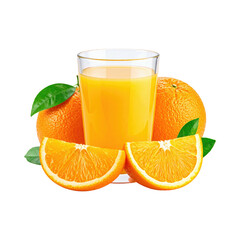Fresh Orange Juice in a Glass Surrounded by Oranges.