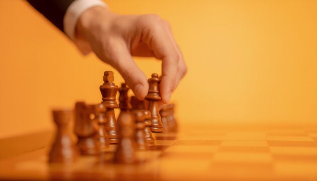 Dramatic decision moment. Representing courage and strategic decision-making. Soft blurred background