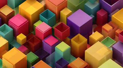 abstract 3d colorful cubes geometric background modern digital illustration artistic composition creative design futuristic structure vibrant visual pattern