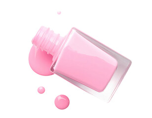 Spilled pink nail polish on black background