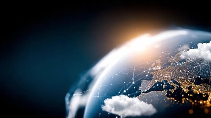 Global Network Connectivity: A mesmerizing view of planet earth enveloped by a network of luminous connections, symbolizing the global network and interconnectedness in a tech-driven world. - Powered by Adobe