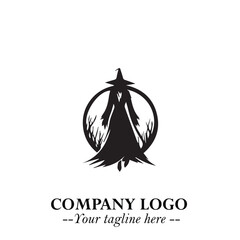 Mystical Black Witch Logo Symbol on White Background for Modern Magical Branding Design Effects