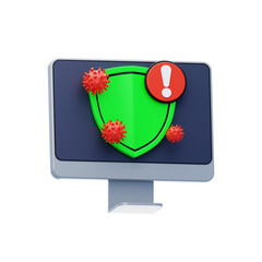 Computer Virus Protection 3D Icon