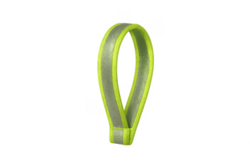 Bright neon green and silver reflective safety strap creating a loop
