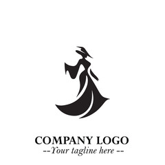 Mystical Black Witch Logo Symbol on White Background for Modern Magical Branding Design Effects