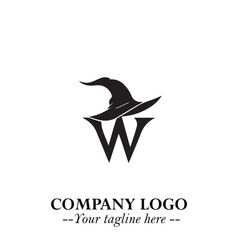 Mystical Black Witch Logo Symbol on White Background for Modern Magical Branding Design Effects
