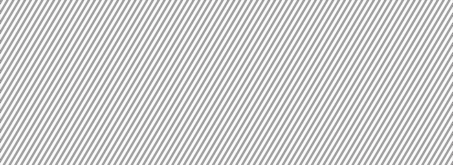 Thin diagonal line seamless pattern. Repeated fine slash lines background. Pinstripe wallpaper. Black and white tilted slanted strip backdrop. Repeating oblique linear texture overlay. simple vector