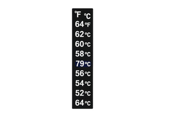Sticker thermometer showing temperature on a transparent background