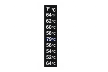 Sticker thermometer showing temperature on a transparent background