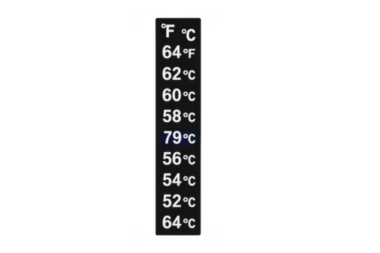 Sticker thermometer showing temperature on a transparent background - Powered by Adobe