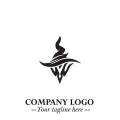 Mystical Black Witch Logo Symbol on White Background for Modern Magical Branding Design Effects
